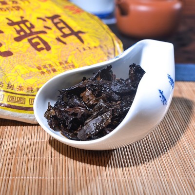 云南茶叶 普洱茶熟茶饼茶老普洱熟茶饼357g 普洱饼茶厂家 直接发货图4
