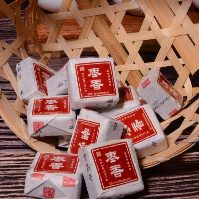 批发金典枣香小方砖500g陈年普洱茶熟茶迷你小沱茶云南勐海老熟普图2