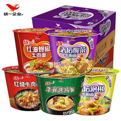 统一方便面整箱12桶老坛酸菜牛肉面桶面重庆小面泡面整箱速食食品图3