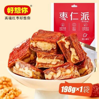 好想你枣仁派198g*5袋红枣夹心核桃新疆特产红枣树上粮仓零食批发图5
