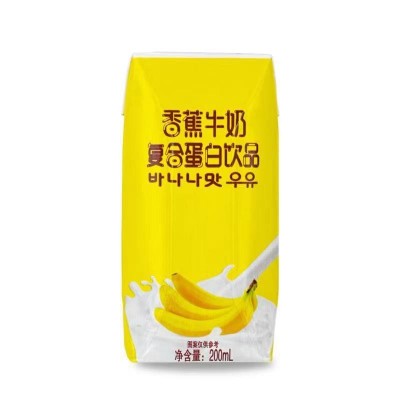 新日期工厂现货200ml*12盒复合蛋白饮品整箱香蕉酸奶牛奶饮品批发图5
