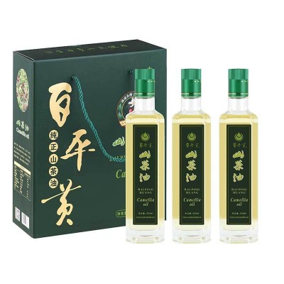 百平黄养怡山茶油纯压榨无添加精品食用山茶籽油 500mLX3瓶礼盒装图2