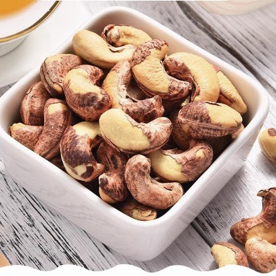 泰国带皮炭烧腰果仁批发500g 代发年货零食坚果仁大果紫衣腰果仁图3