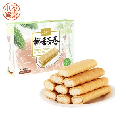 夹心蛋卷椰子香味鸡蛋酥凤凰卷原味怀旧休闲零食小包装盒装代批发图2